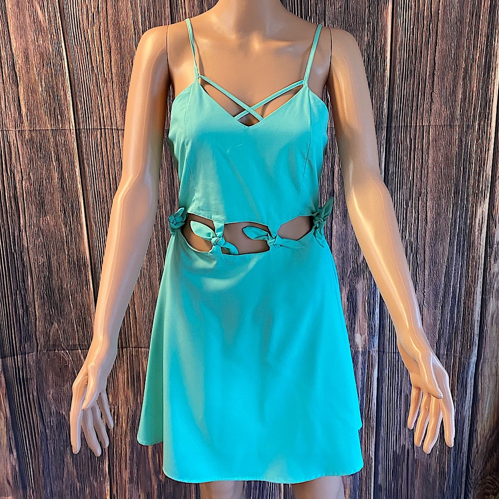 Loveriche NWT aqua marine blue size small cut out dress Nordstrom